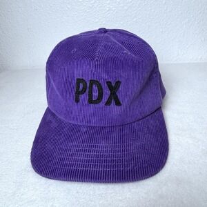 Portland Gear Corduroy Hat Purple‎ Black PDX Adjustable Strapback Cap Oregon